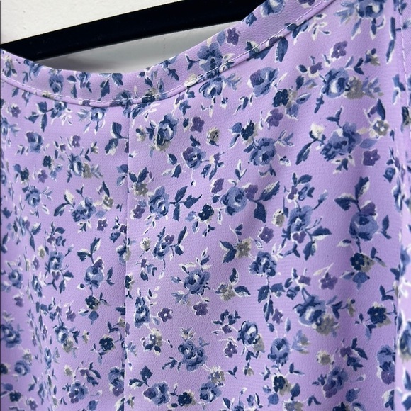 Vintage Lilac Floral Slip Dress Purple Flower Feminine Strap Petite Vacation - Picture 7 of 11
